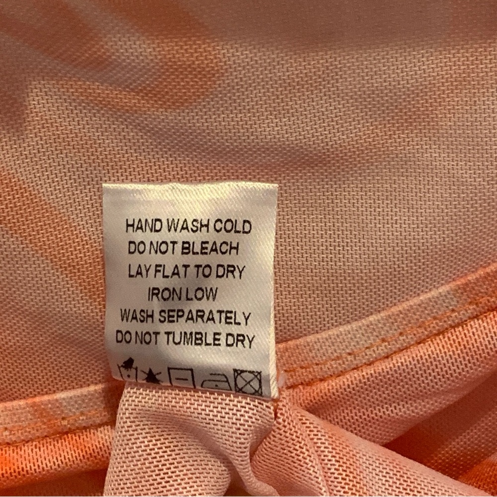 Superdown Revolve Emmie Off Shoulder Top Orange Pink Marble Swirl Semi-Sheer $58 - Picture 10 of 11